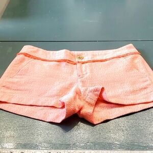 LILLY PULITZER shorts, pink/orange tweed. Size 0. Great used condition. Fringed